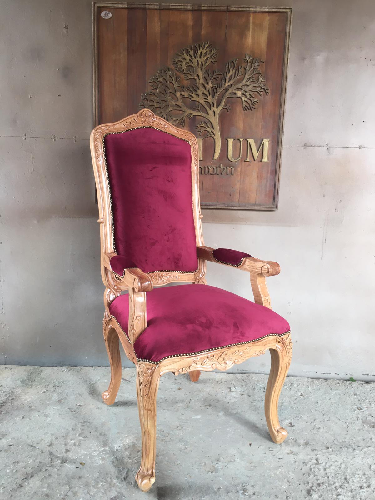 כיסא עץ מלא גוון טבעי דגם 2708