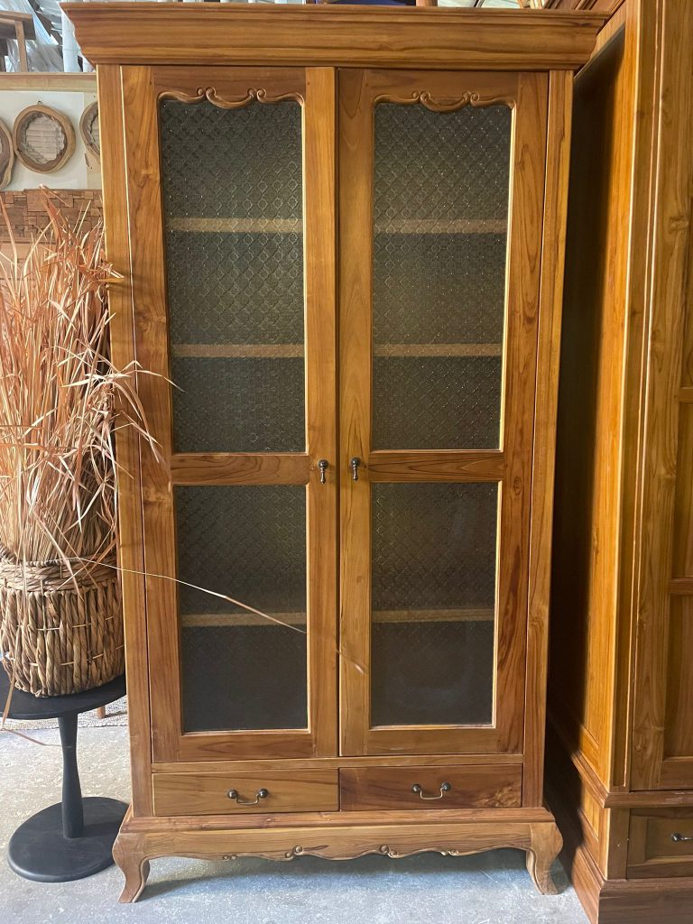 ויטרינה כפרית מעץ מלא טיק