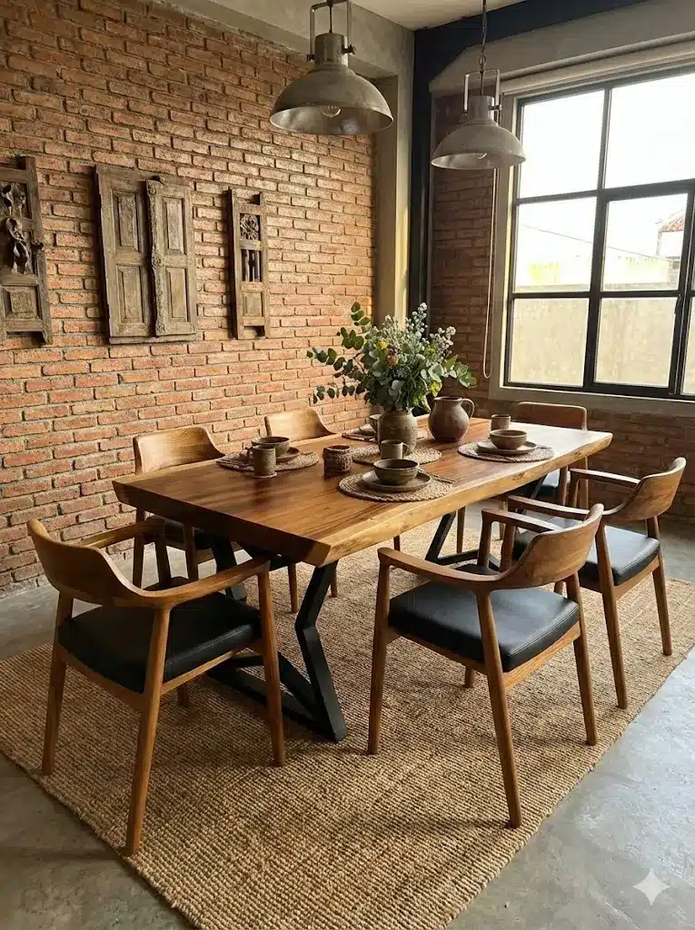 שולחן אוכל גזע פרוס ללא חיבורים רגל ברזל שחור  דגם JBF- 205 מידה 78*100*220 במחיר מבצע: 9,900 ש"ח