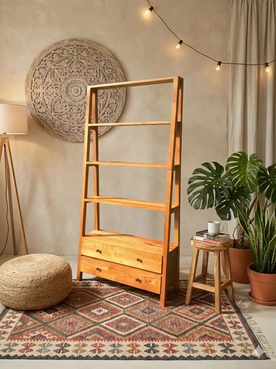 ספריית מדפים 2 מגירות עץ מלא מידה 200*35*100 במחיר מבצע: 1,800 ש"ח