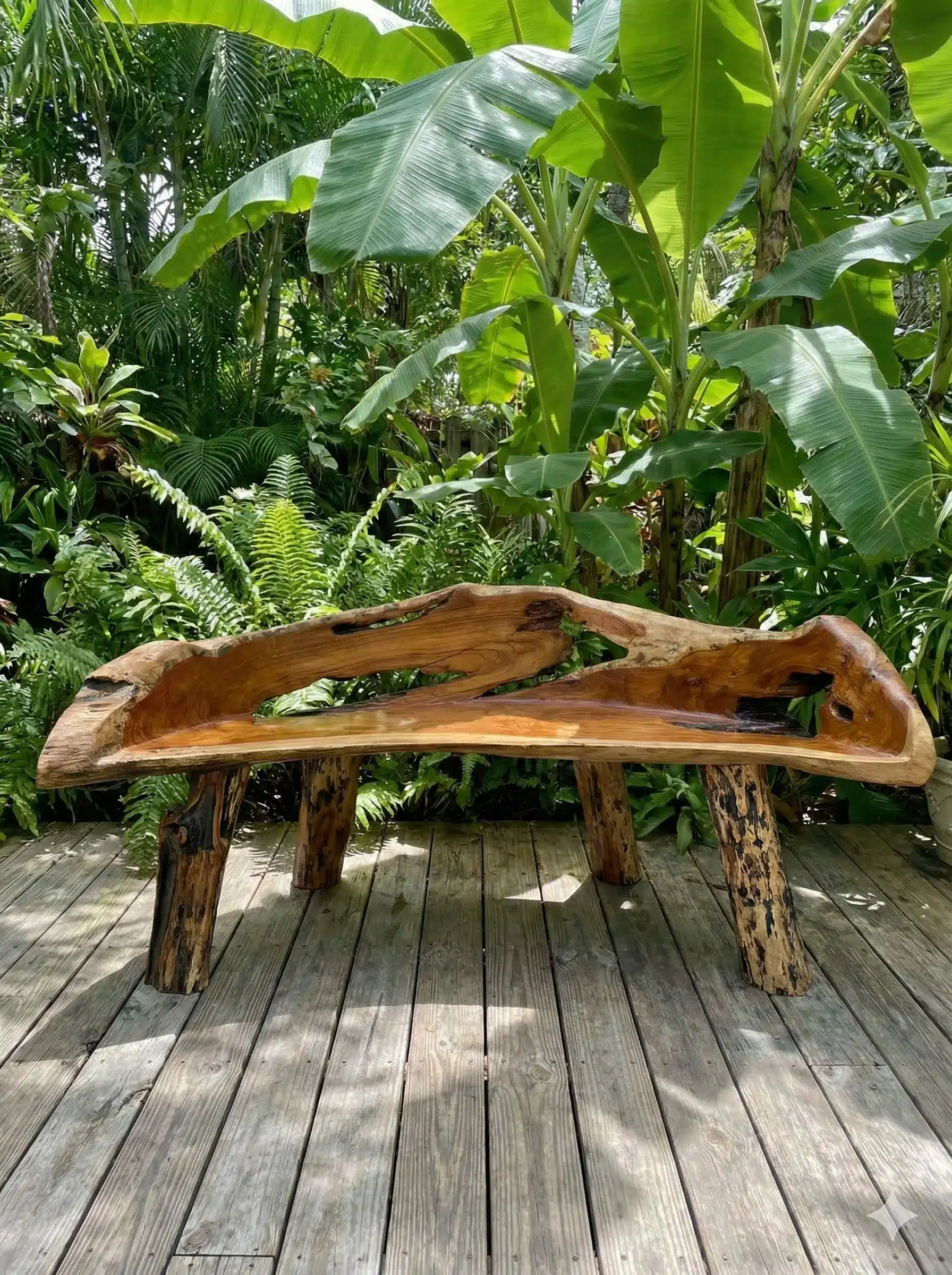 ספסל שורש טיק  דגם J מידה 150 ס"מ מחיר מבצע: 2,200 ש"ח