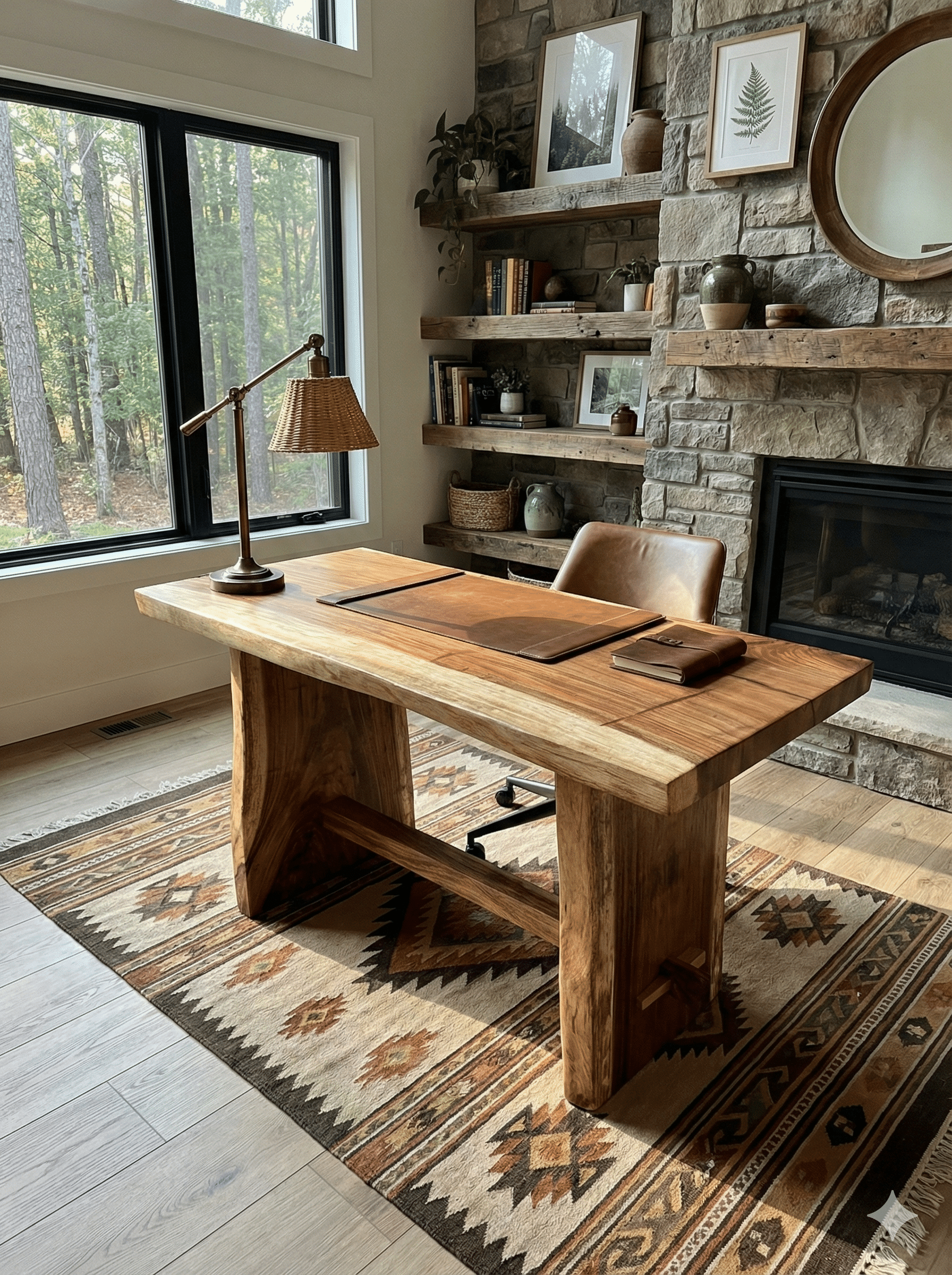 שולחן עבודה כפרי בנוי פרוסות גזעים ללא חיבורים עץ מלא מידה:78*60*140 במחיר מבצע: 5,900 ש"ח