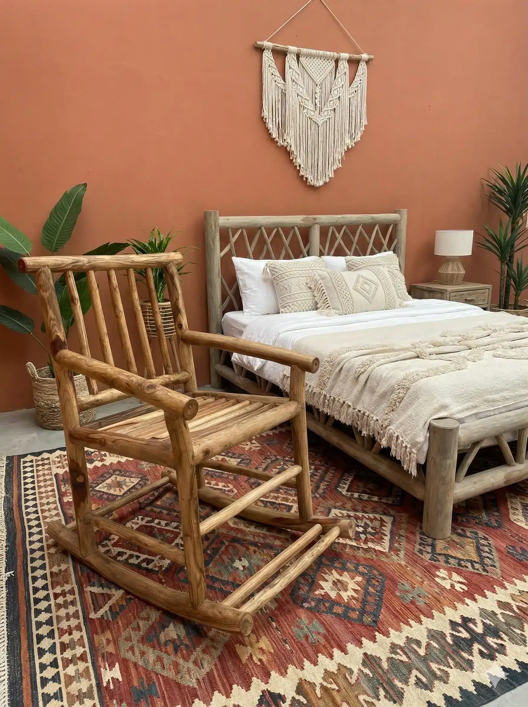 כיסא נדנדה טיק צעיר דגם JBF-035 מידה 110*100*65 במחיר מבצע: 1,800 ש"ח