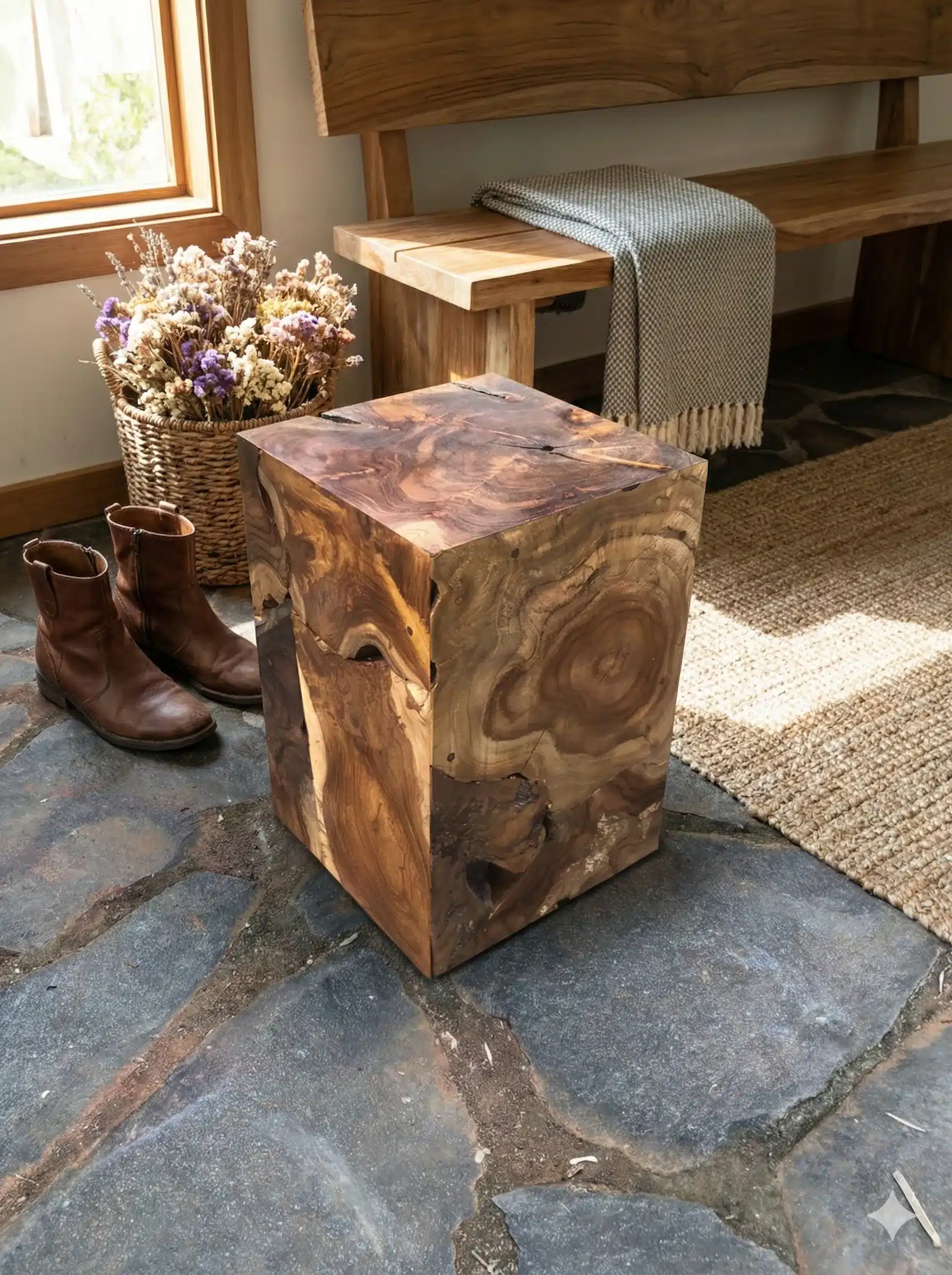 סטול פלחי טיק במידה 45*30*30 במחיר מבצע: 690 ש"ח