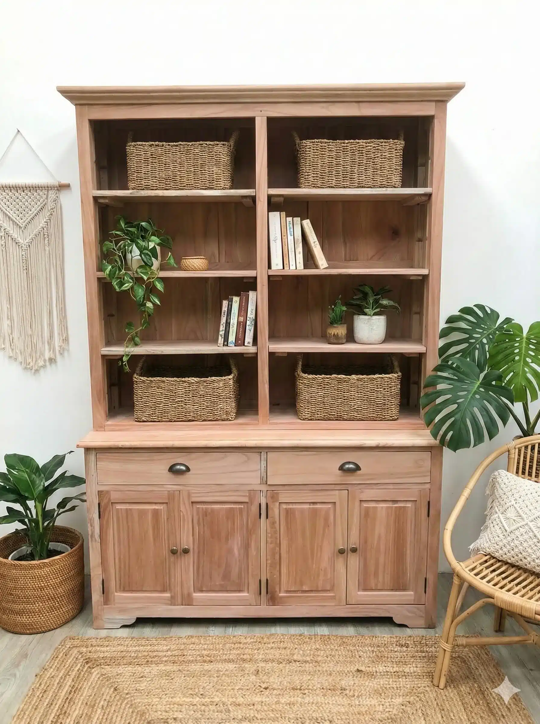 ספרייה כפרית עץ מלא מידה 210*45*150 במחיר מבצע: 7,900 ש"ח