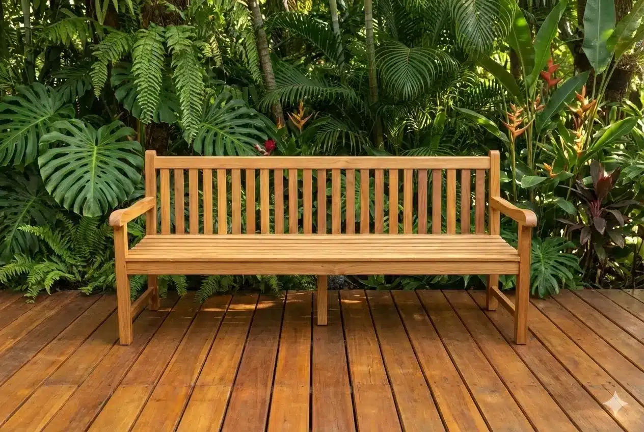 ספסל עץ מלא טיק דגם גארדן 200 ס"מ במחיר מבצע: 2,800 ש"ח