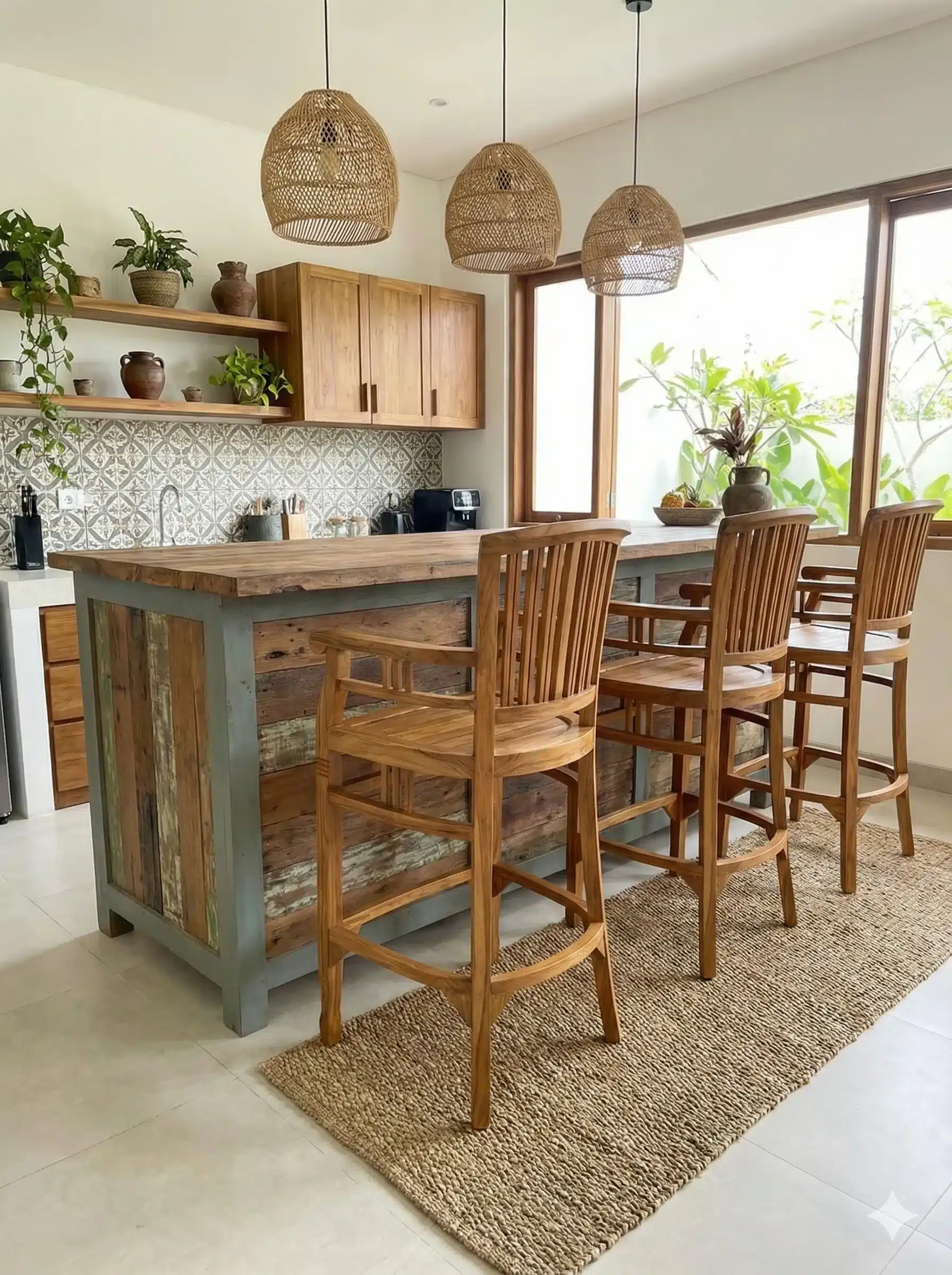 כיסא בר ידיות דגם אייבי עץ מלא טיק מידה 110*48*55 במחיר מבצע: 1,200 ש"ח