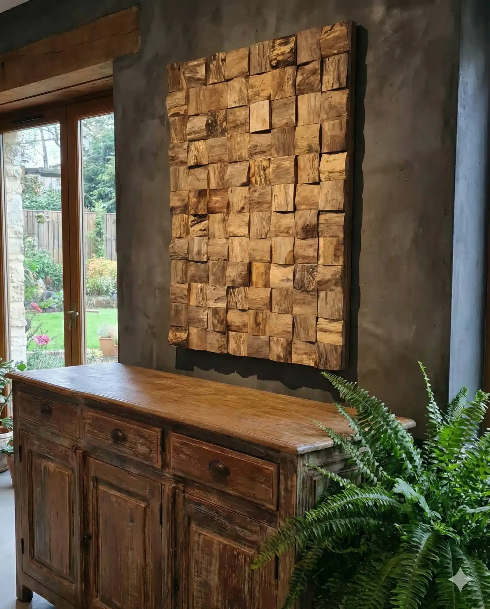 תמונת קיר דקורטיבית מעץ טיק מידה 80*120 במחיר מבצע: 990 ש"ח