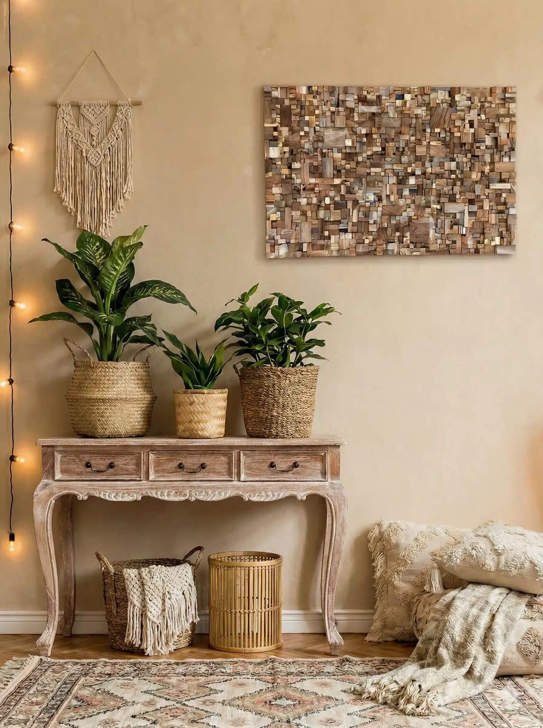 קונסולה עץ מלא גילוף עבודת יד גימור רוסטיק עדין מידה 80*35*120 במחיר מבצע: 2,400 ש"ח