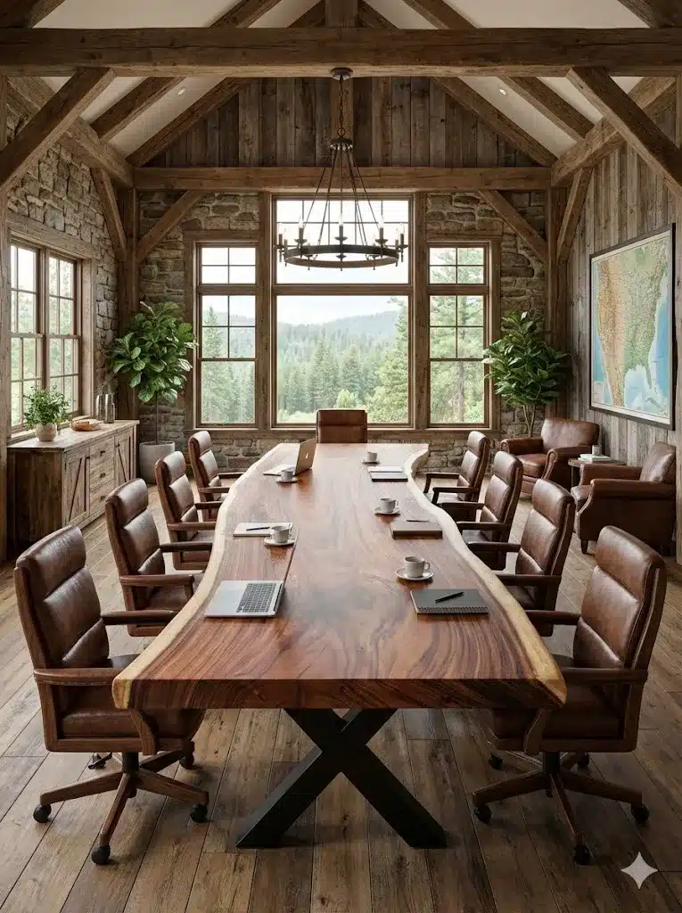 שולחן אוכל/ישיבות פרוסת גזע 400 ס"מ ללא חיבורים עץ מלא רגל נפחות איקס במחיר מבצע: 16,000 ש"ח