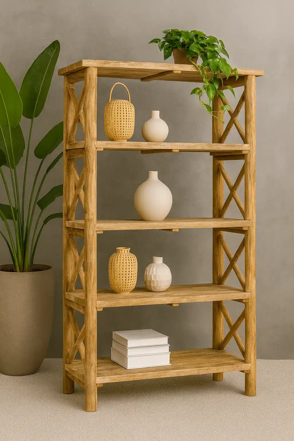 ספרייה טיק צעיר דגם JBF-282 מידה 200*40*90 במחיר מבצע: 2,990 ש"ח