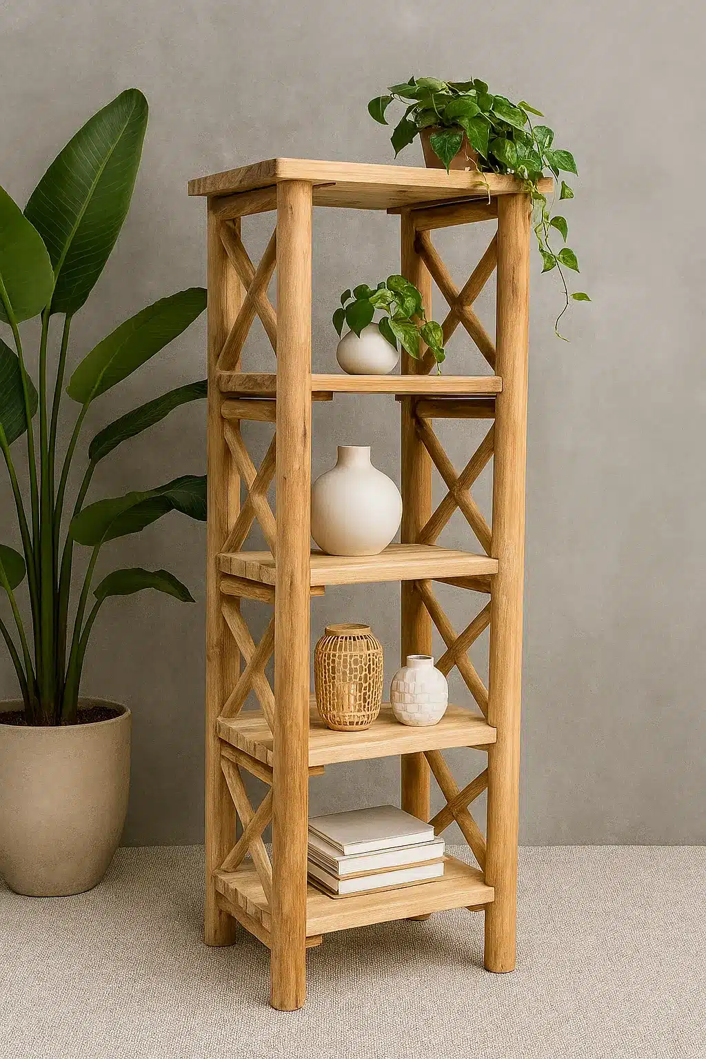 ספרייה טיק צעיר דגם JBF-282 מידה 180*40*50 במחיר מבצע: 1,800 ש"ח