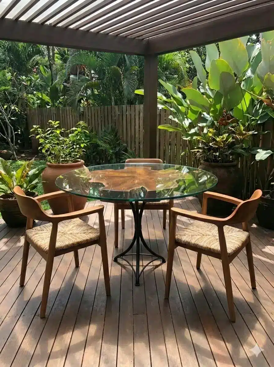 שולחן פלטה שורש טיק רגל נפחות קוטר 80 ס"מ גובה 80 ס"מ במחיר מבצע: 2,800 ש"ח