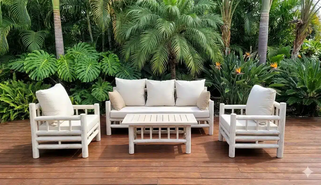 פינת ישיבה טיק סט דגם בננה גימור עץ מולבן ספה תלת 80*210 כולל 2 כורסאות יחיד 80*80 ושולחן 60*120 במחיר מבצע: 7,700 ש"ח כולל ריפוד איכותי אקריסול ארוטקס