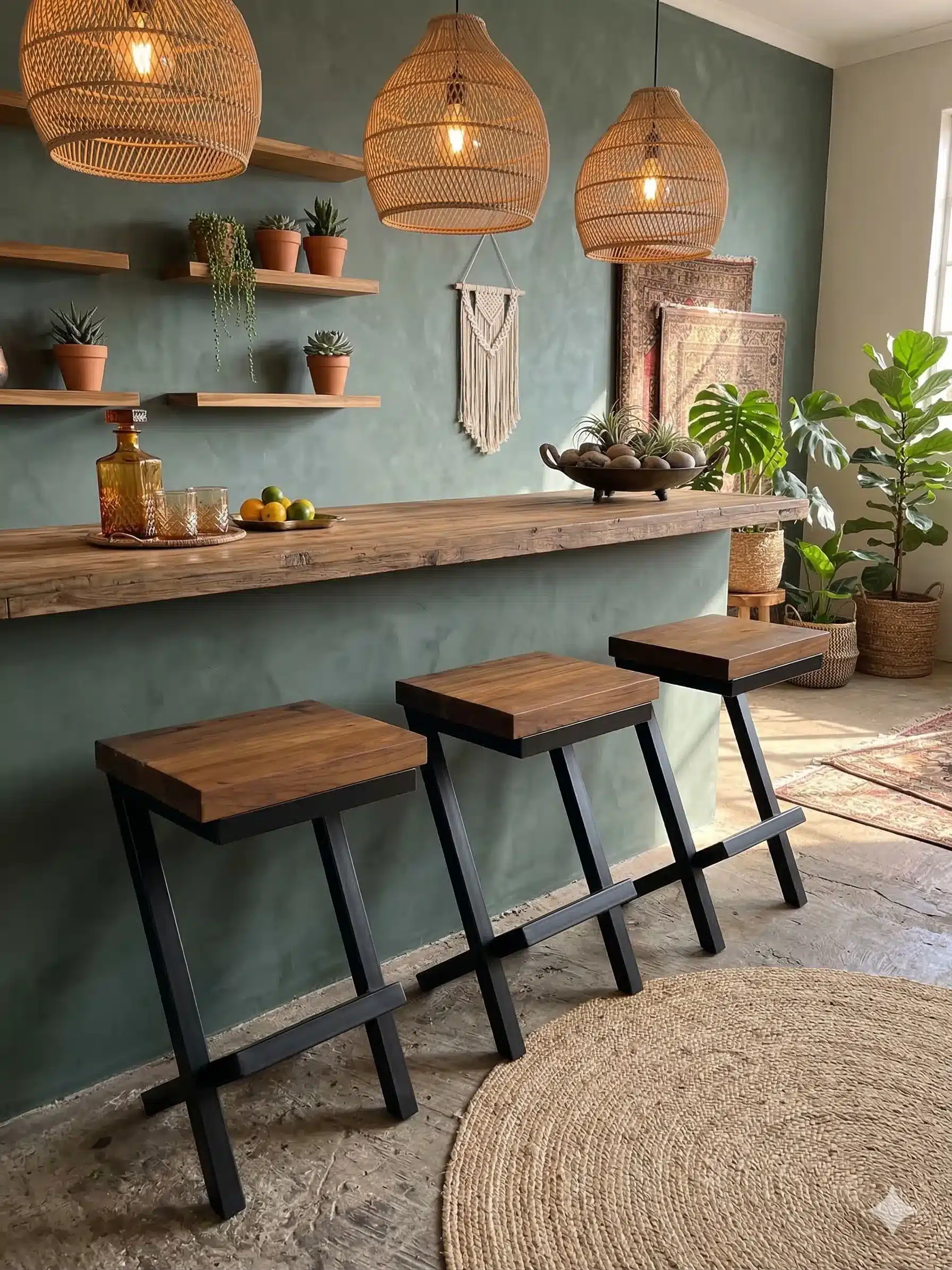 כיסא בר עץ מלא טיק רגל ברזל שחור מידה 64*30*40 במחיר מבצע: 590 ש"ח במלאי 3 יחידות