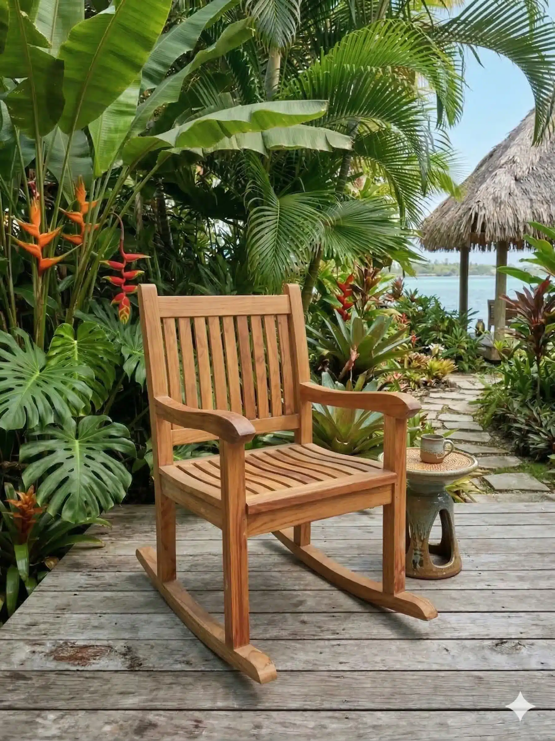 כיסא נדנדה עץ מלא טיק מידה 115*60*60 במחיר מבצע: 1,490 ש"ח