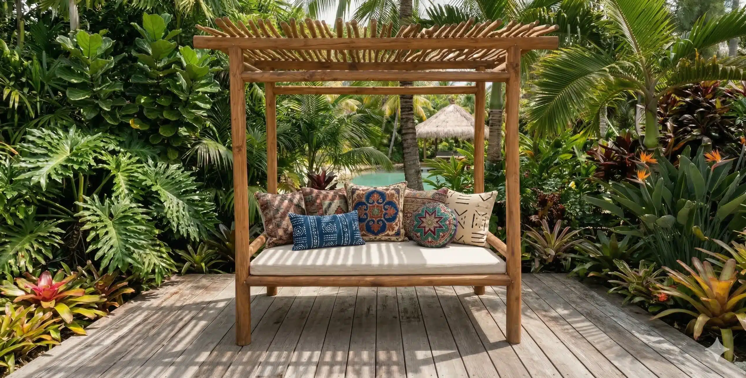 גזיבו רביצה עץ מלא טיק מידה 220*100*200 מחיר מבצע: 5,400 ש"ח כולל ריפוד איכותי